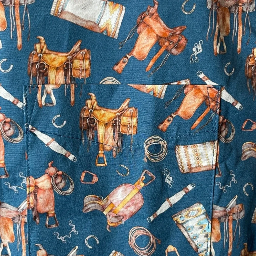 Rocking K  Ranchwear by‎ Kennington Men's Large Western Botton Up Blue